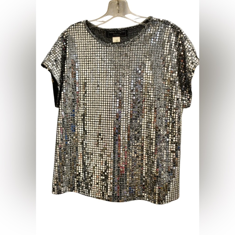 Norton McNaughton vintage Silver Sequin Top